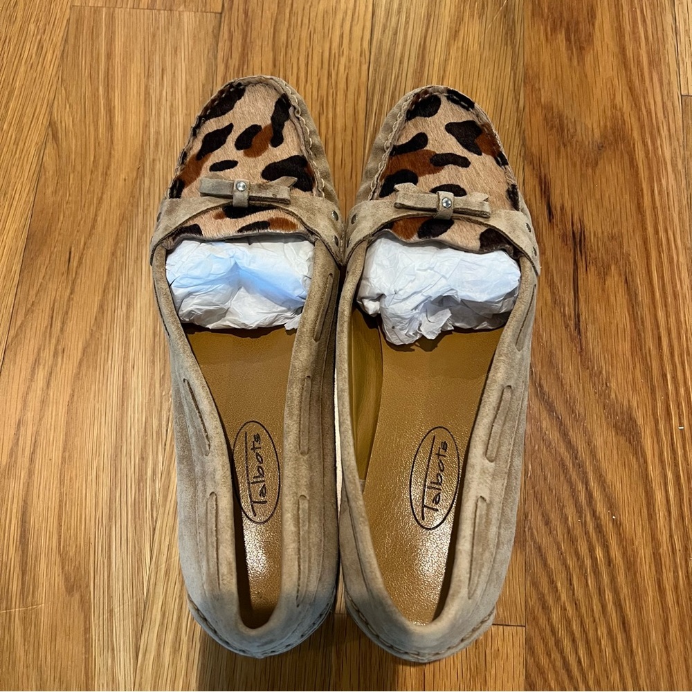 Talbots Tan and Black Animal Print Loafers